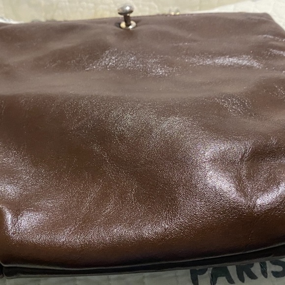 RUTH SALTZ vintage brown leather shoulder or handbag w/chain handle/strap Purse - Picture 11 of 14